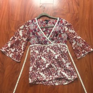 H&M sheer bell bottom sleeve top